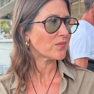 Oliver Peoples Tortoise Frame with Green Lenses